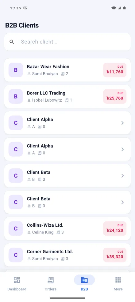 B2B clients